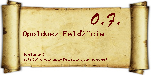 Opoldusz Felícia névjegykártya